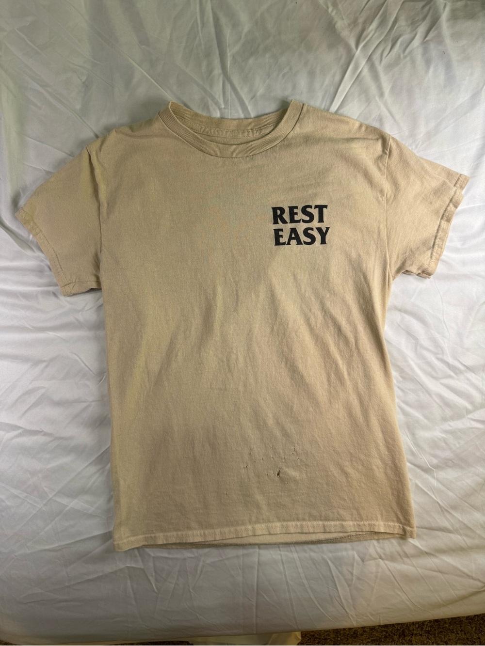 Beige "REST EASY" Graphic Tee